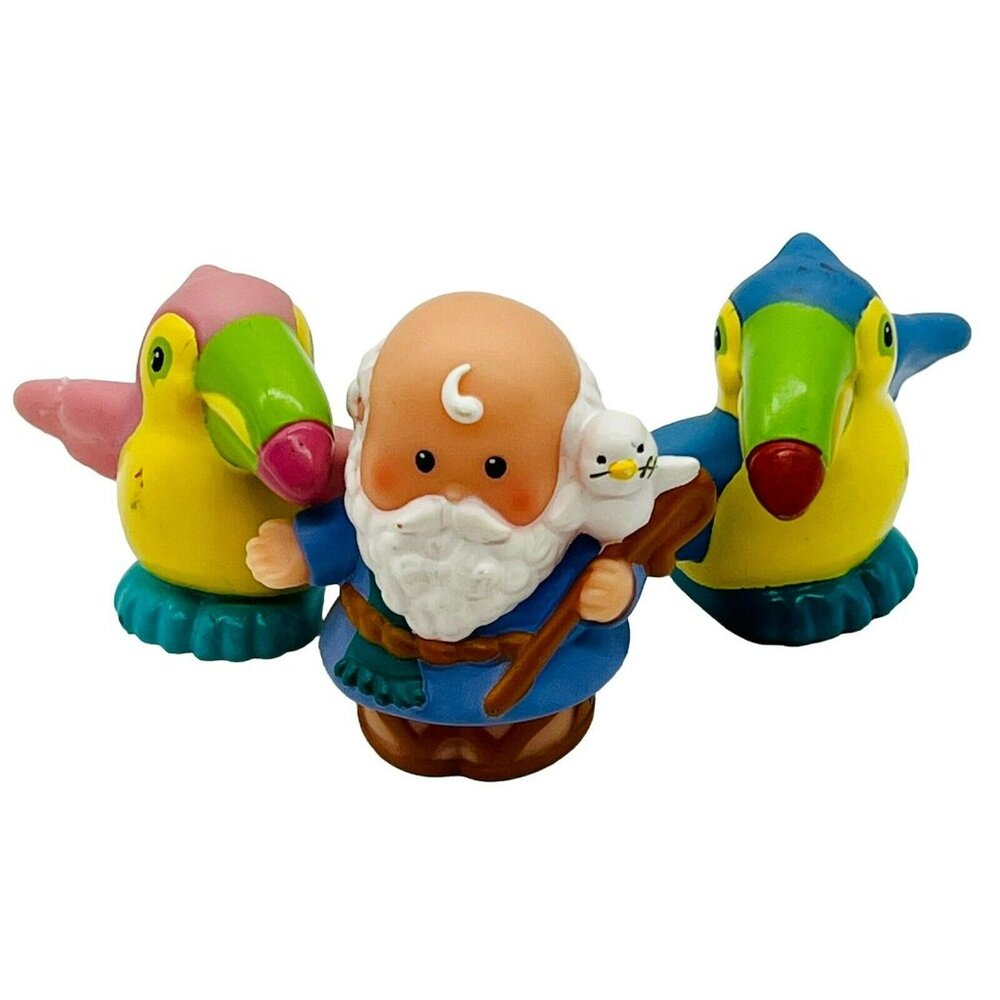 Fisher Price Little People Noah Toucan Male Female Birds 2002 Lot of 3